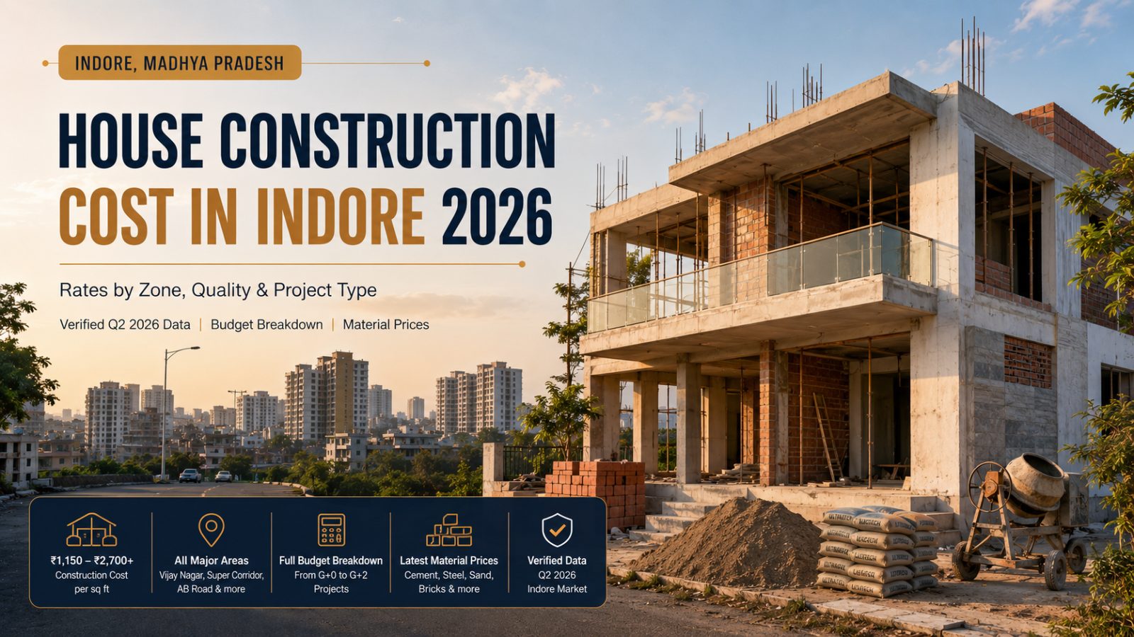 House Construction Cost in Indore Per Sq Ft 2026: Area-Wise Rates, IDA Approval & Real Budget Guide