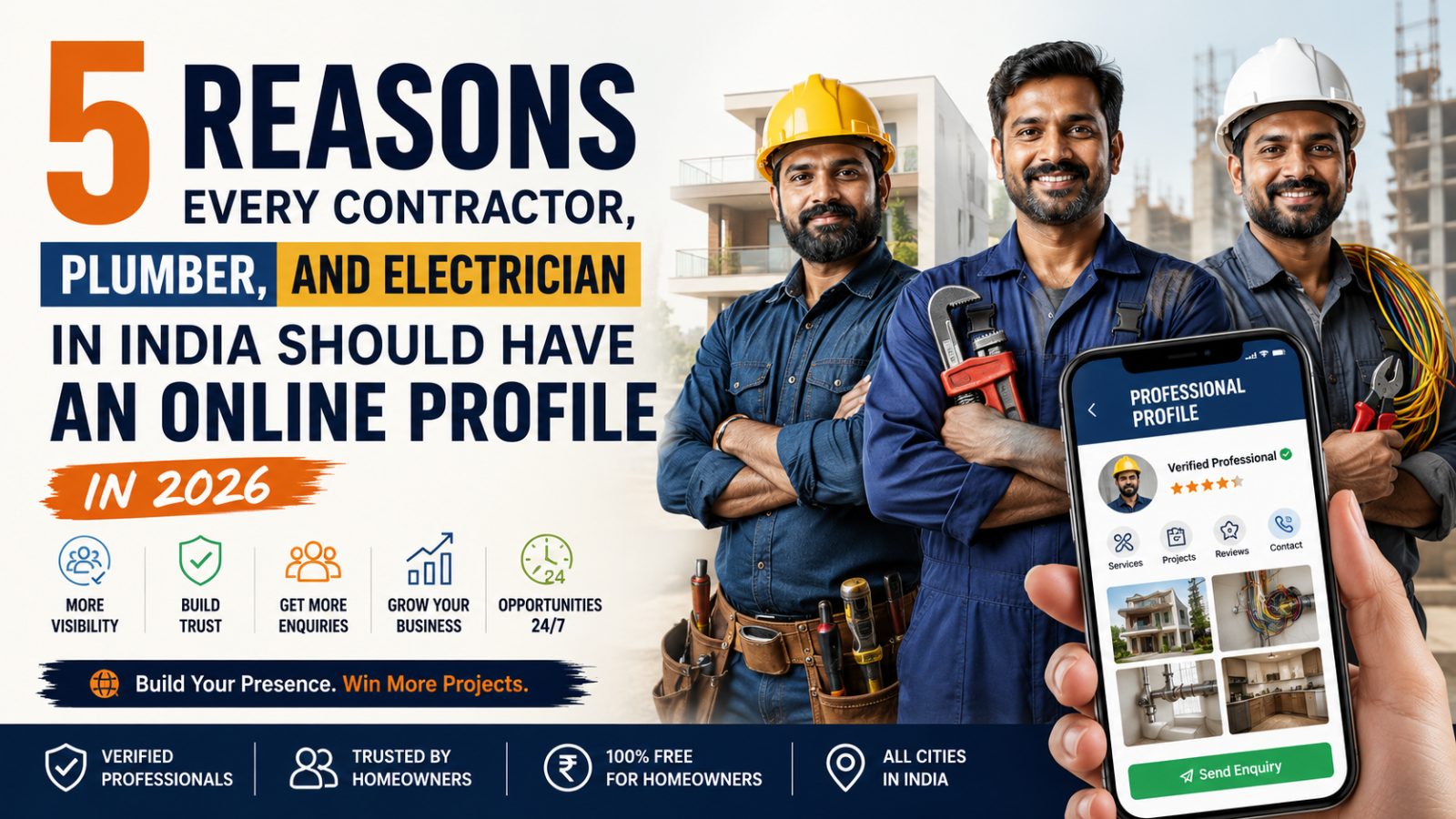 5 Reasons Every Contractor, Plumber, and Electrician in India Should Have an Online Profile in 2026