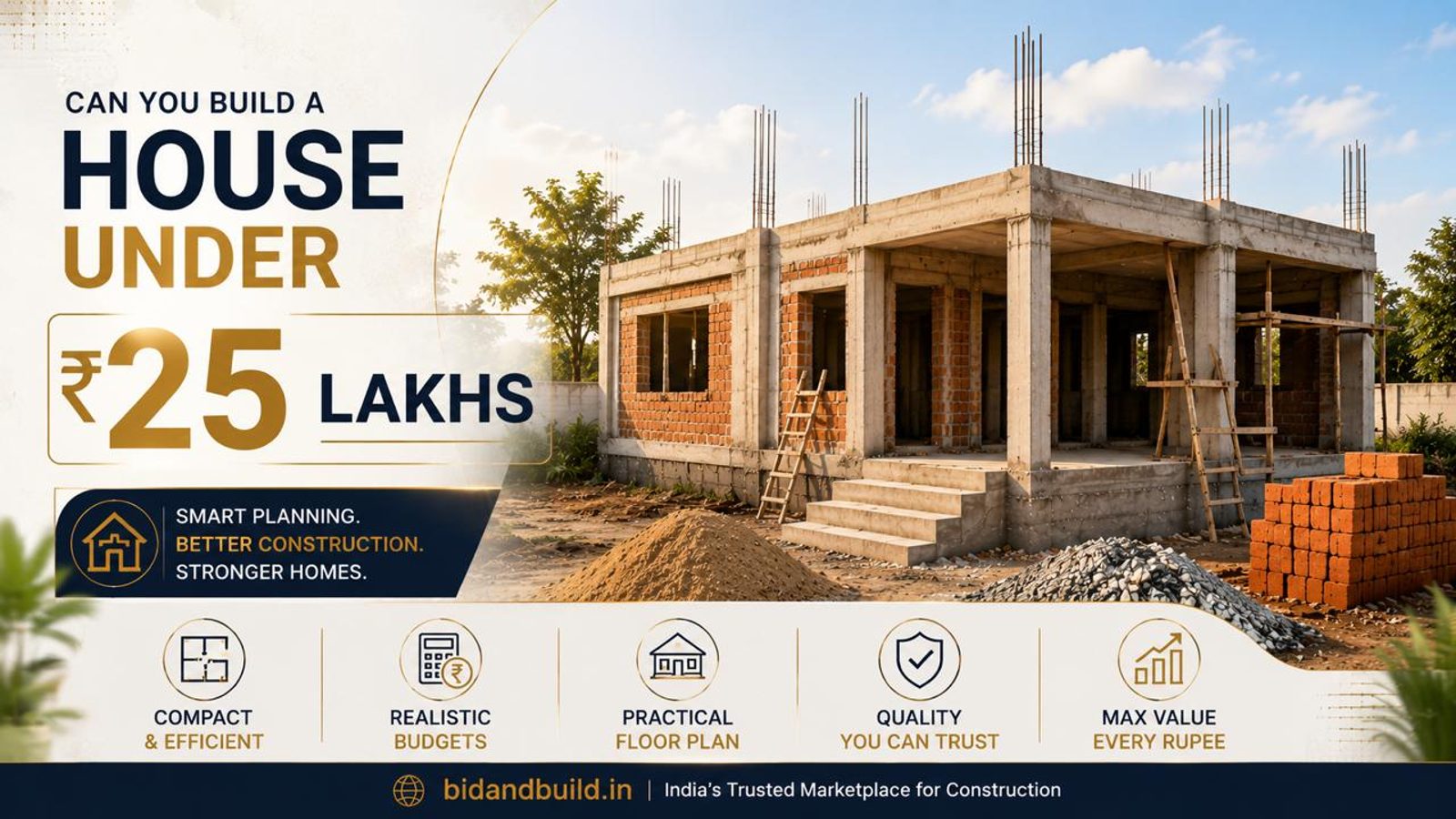 Can You Build a House Under ₹25 Lakhs in India ? Complete Cost Breakdown (2026)
