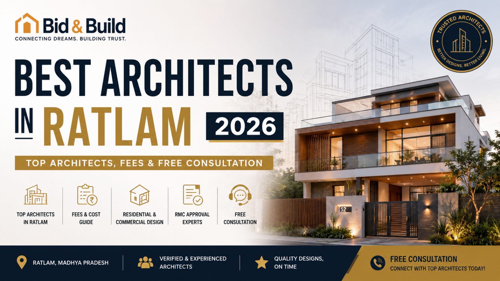 Best Architects in Ratlam 2026: Top 15 Firms, Fees, RMC Approval & Free Consultation