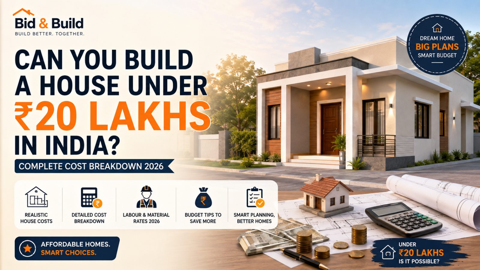 Can You Build a House Under ₹20 Lakhs in India? Complete Cost Breakdown (2026)