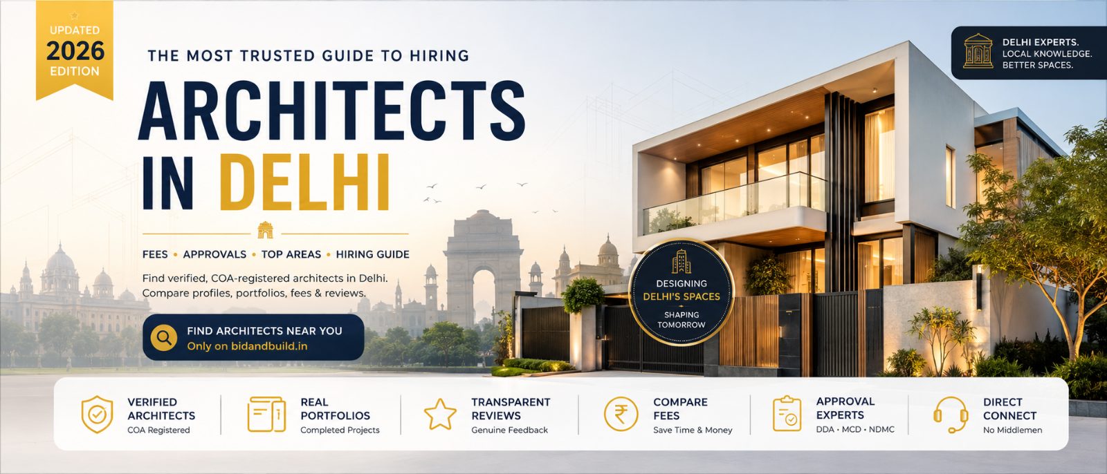 Architects in Delhi 2026: Fees, Verified Profiles & How to Hire the Right One