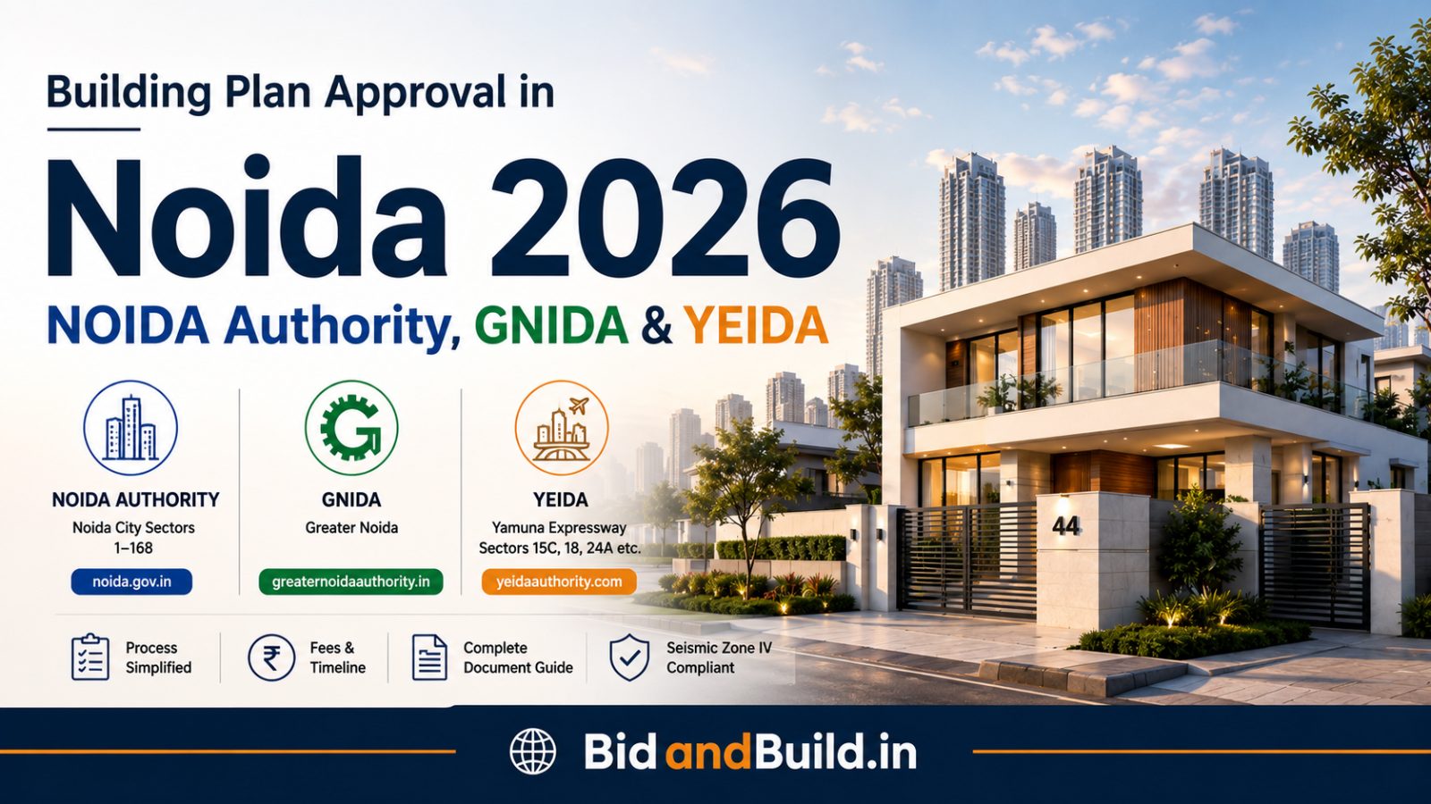 Building Plan Approval in Noida (2026): NOIDA Authority, GNIDA & YEIDA — Process, Fees & Timeline